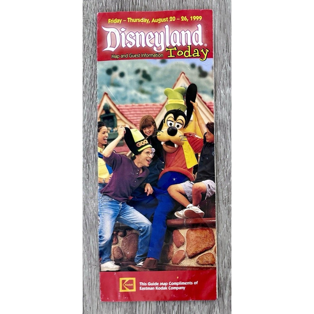 Walt Disney Disneyland Guide Map Brochure Pamphlet Aug 20-26 1999